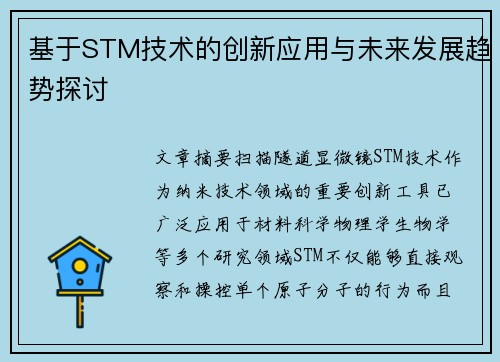 基于STM技术的创新应用与未来发展趋势探讨